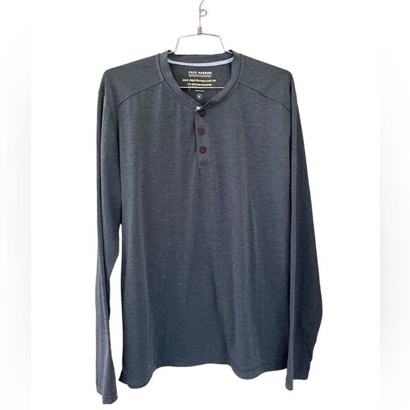 Fair Harbor The SeaBreeze Henley Seapine Green Henley M - Picture 2 of 4